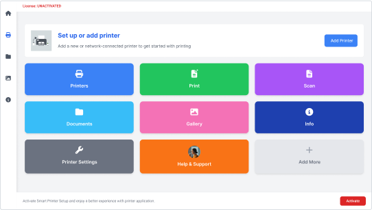 Printer Setup Interface